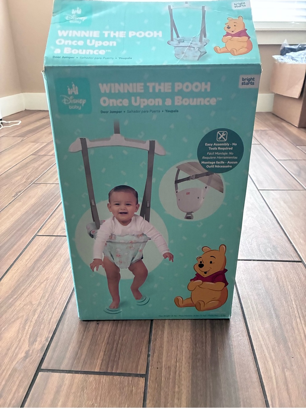 Disney Winnie the Pooh Door Jumper Teal and Yellow New* Never Used